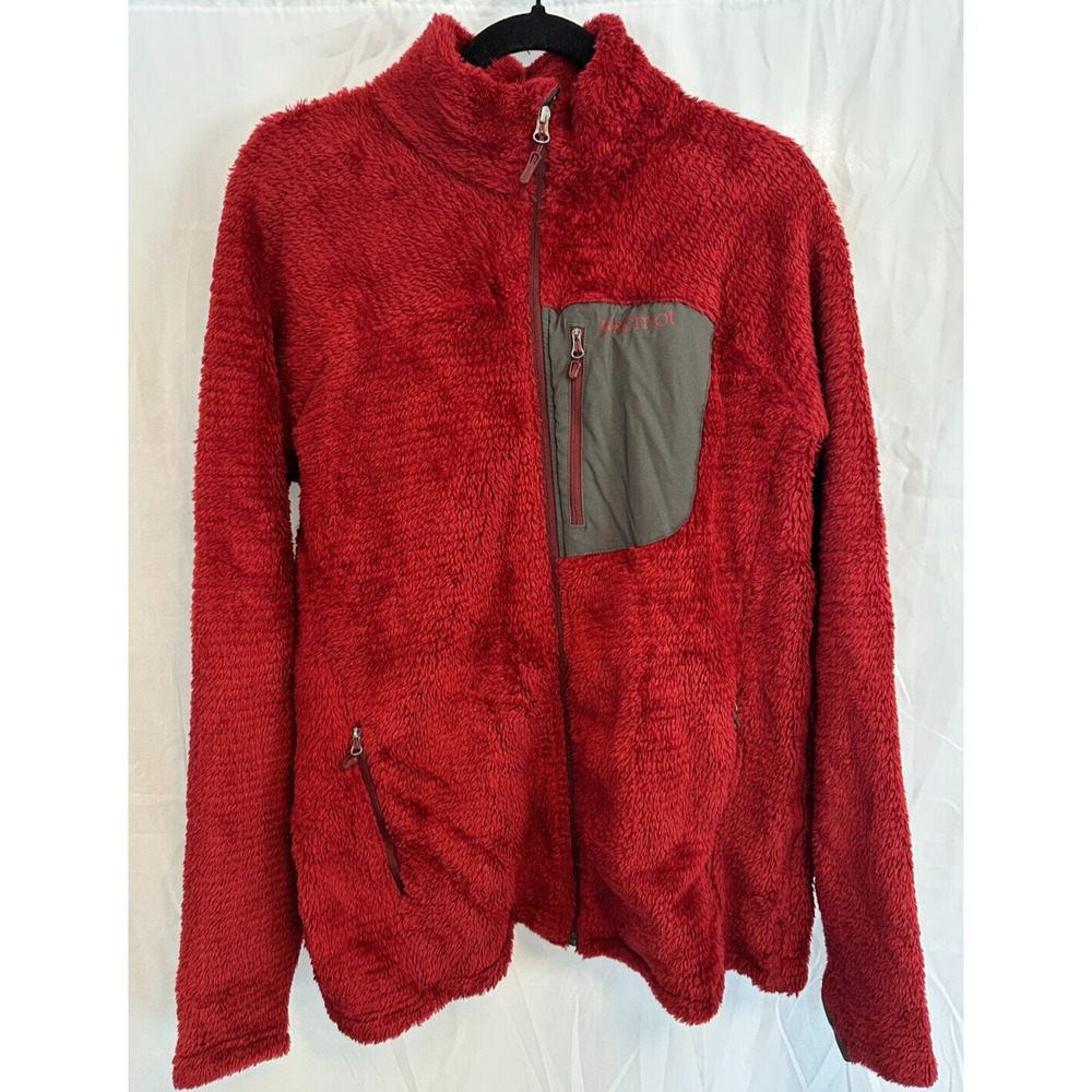 RED MARMOT FULL ZIP FLEECE JACKET MENS LARGE
